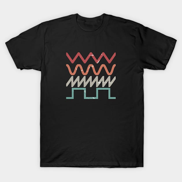 SYNTHESIZER WAVEFORMS #7 FATWAVES COLOR T-Shirt by RickTurner